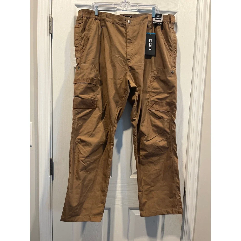CQR Mens Sapper Tactical Cargo Pants Coyote Brown Ripstop Trousers 42W x 32L